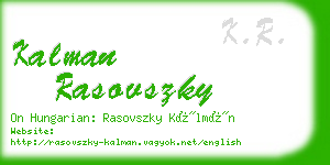 kalman rasovszky business card